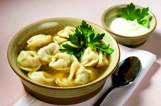 How many calories are in dumplings boiled with meat (beef, chicken)