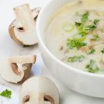 Light chicken soup with sour cream and herbs