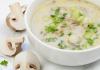 Light chicken soup with sour cream and herbs